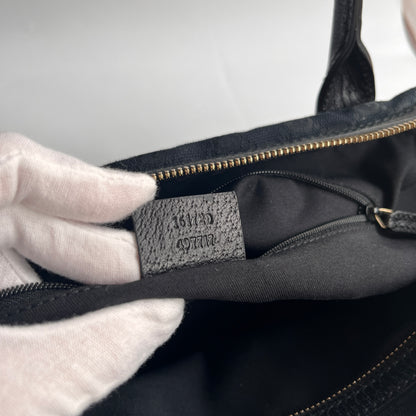 Gucci Princy Black Canvas Sherry Line Shoulder Bag