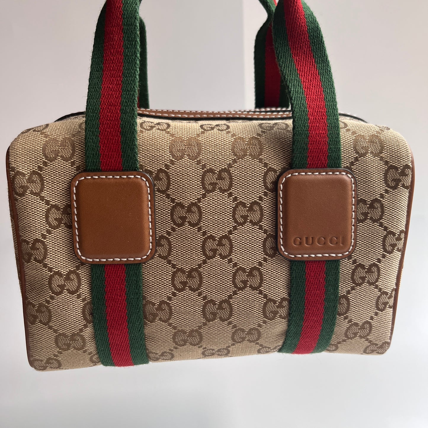 Gucci Canvas Mini Boston Crossbody Bag