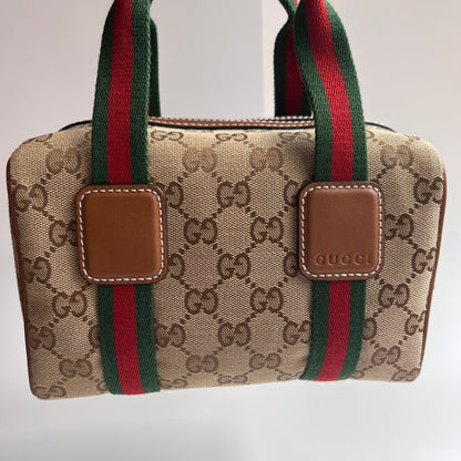 Gucci Canvas Mini Boston Crossbody Bag