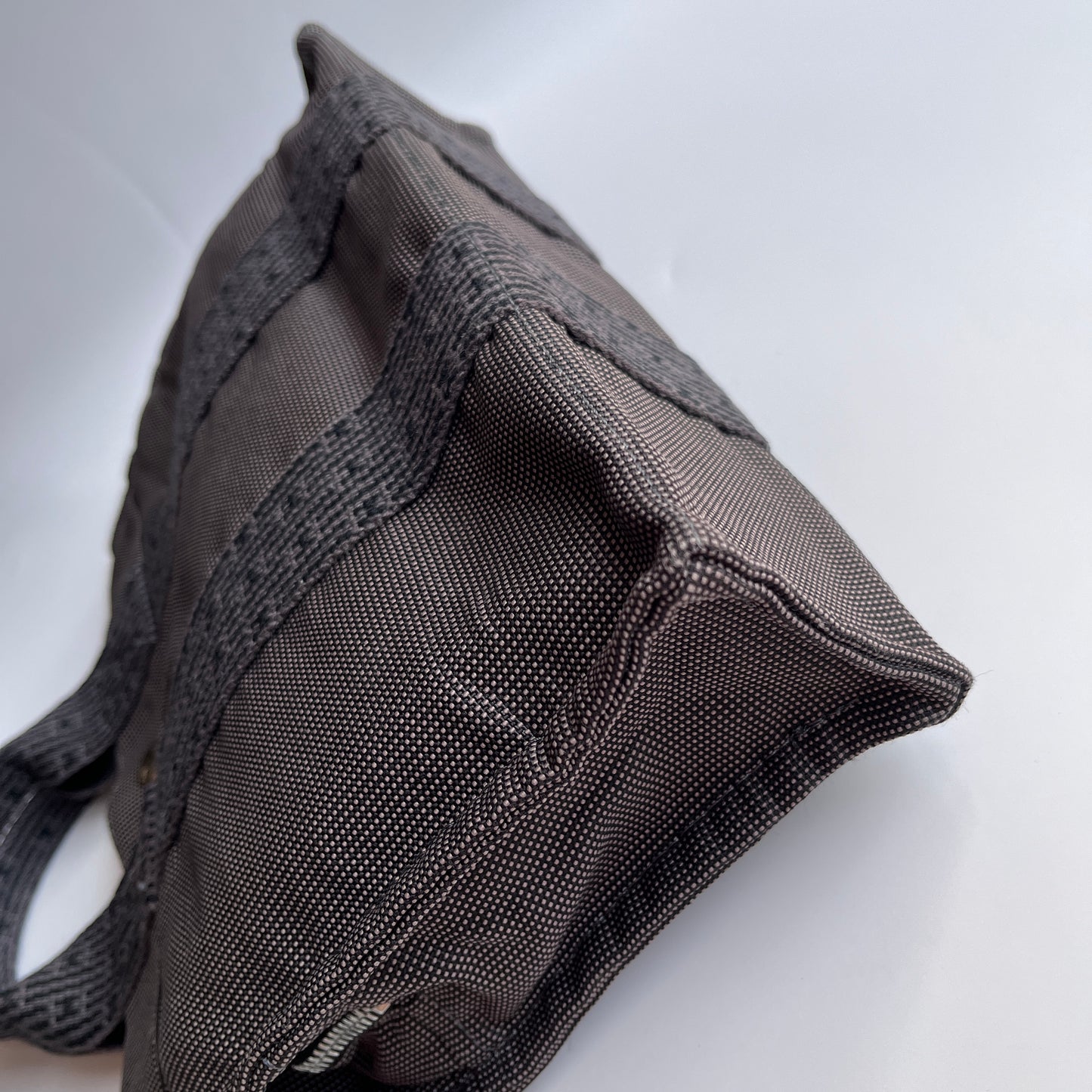 Hermes Herline PM Gray Canvas Tote Bag