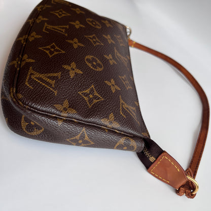 LV Vintage Monogram Pochette With Crossbody Strap