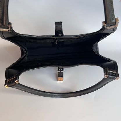 Gucci Vintage Black Jackie Canvas Shoulder Bag