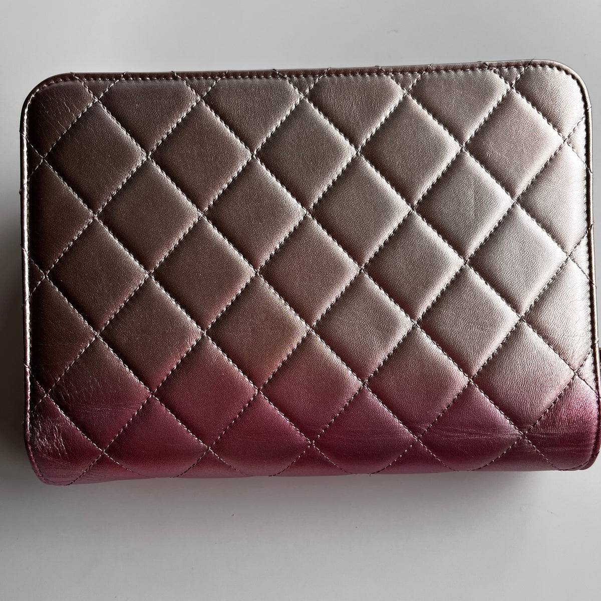 Chanel Quilted Gradient Metallic Lambskin Like A Wallet Flap Crossbody Bag
