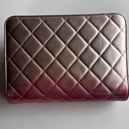 Chanel Quilted Gradient Metallic Lambskin Like A Wallet Flap Crossbody Bag