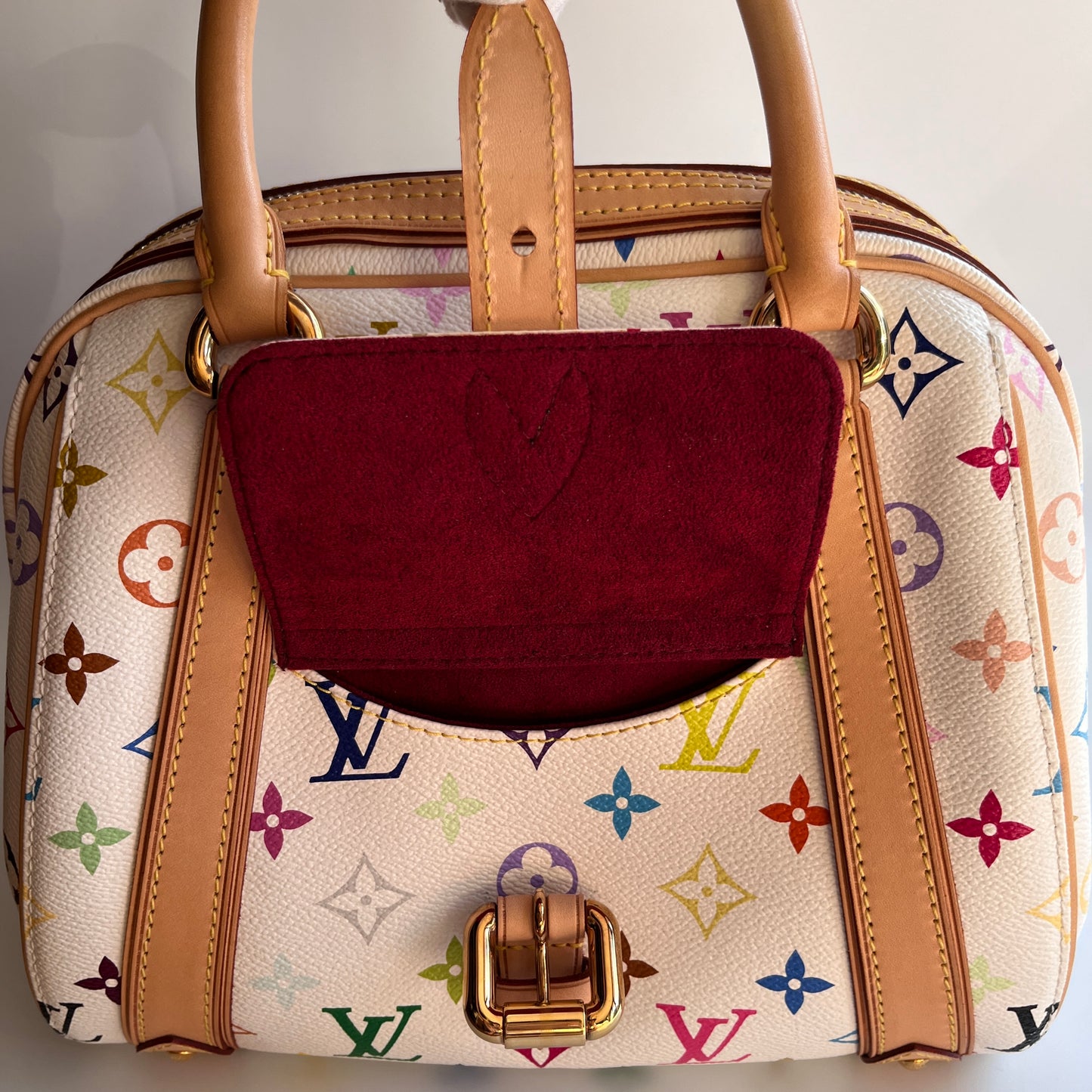Louis Vuitton x Takashi Murakami White Multicolor Priscilla Handbag