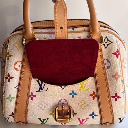 Louis Vuitton x Takashi Murakami White Multicolor Priscilla Handbag