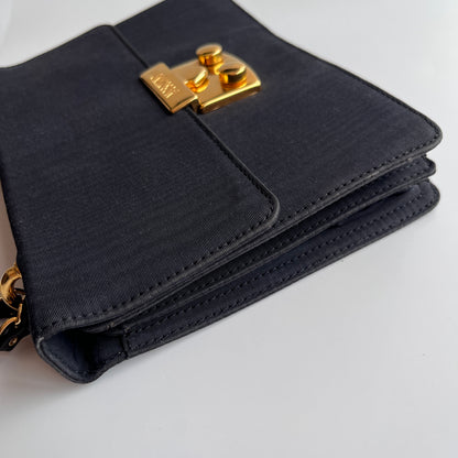 Moschino Vintage Black Nylon Chain Shoulder Bag