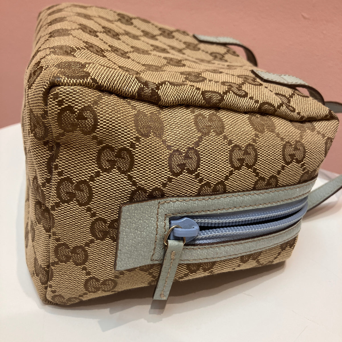 Gucci Vintage GG Canvas Tofu Top Handle Bag