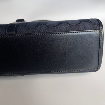 Gucci Vintage Black Jackie Canvas Shoulder Bag