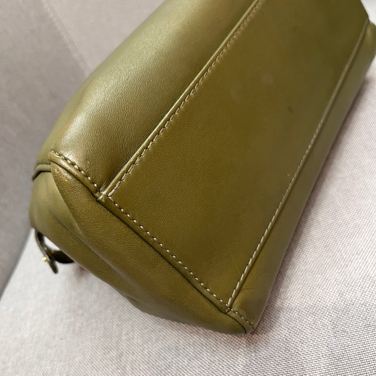 Fendi Peekaboo Mini Olive Green Crossbody Bag