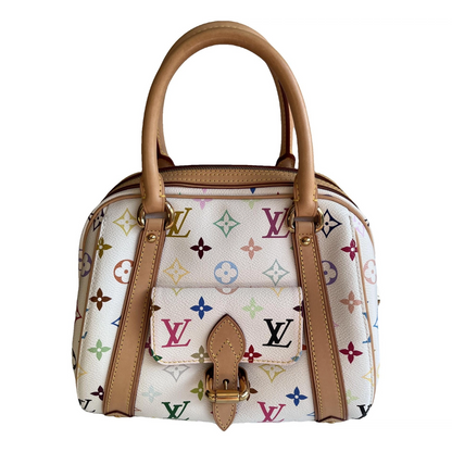 Louis Vuitton x Takashi Murakami White Multicolor Priscilla Handbag