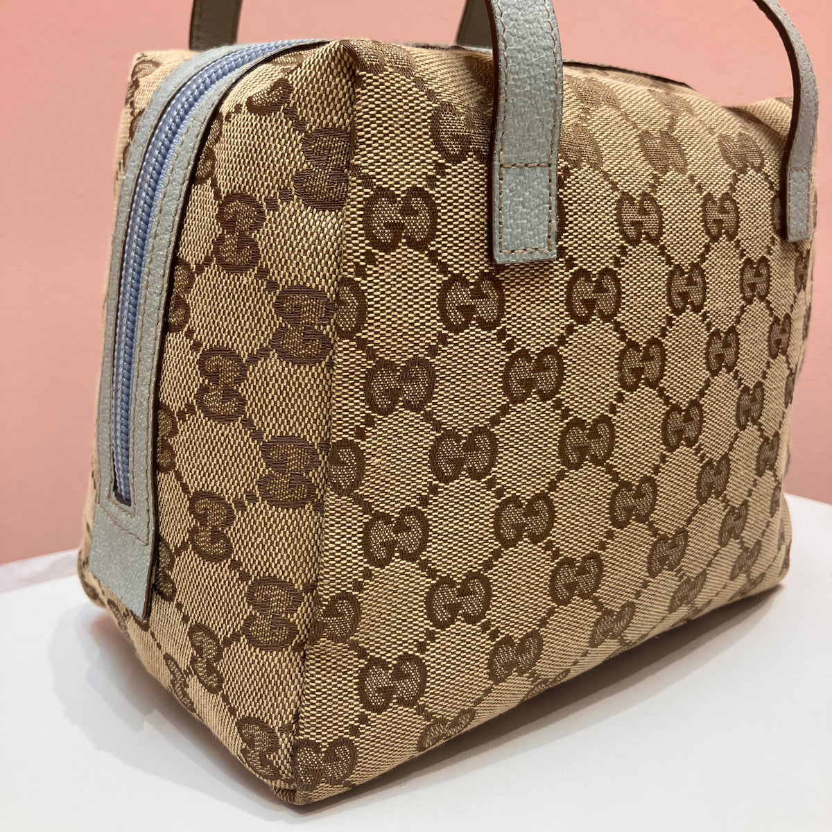 Gucci Vintage GG Canvas Tofu Top Handle Bag