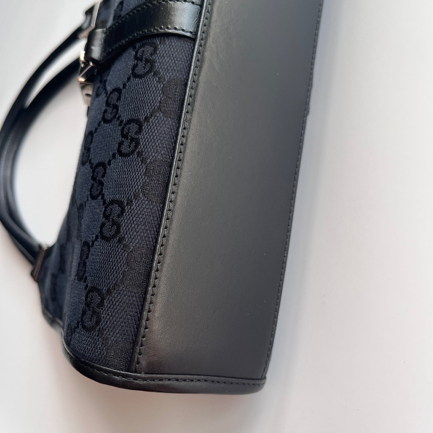 Gucci Vintage Black Jackie Canvas Shoulder Bag