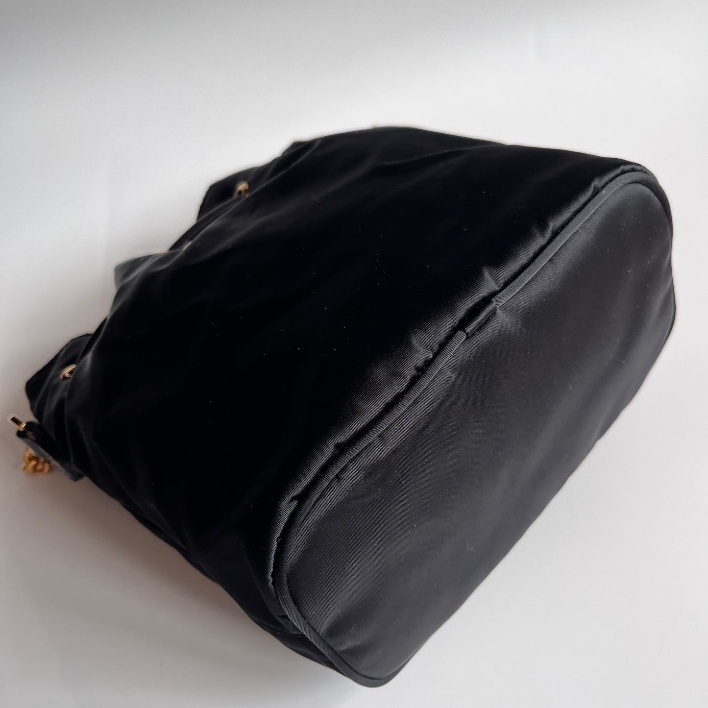 Versace Black Nylon Bucket La Medusa Crossbody Bag