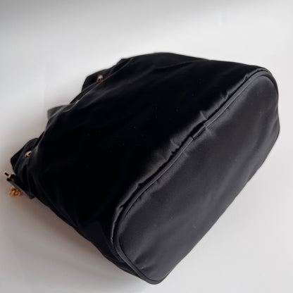 Versace Black Nylon Bucket La Medusa Crossbody Bag