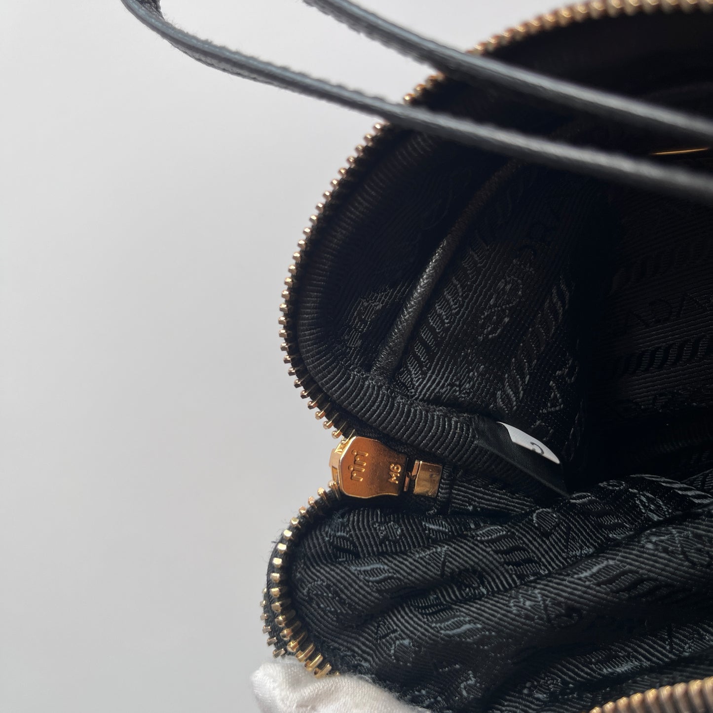 Prada Black Nylon Double Zip Pouch/ Wristlet