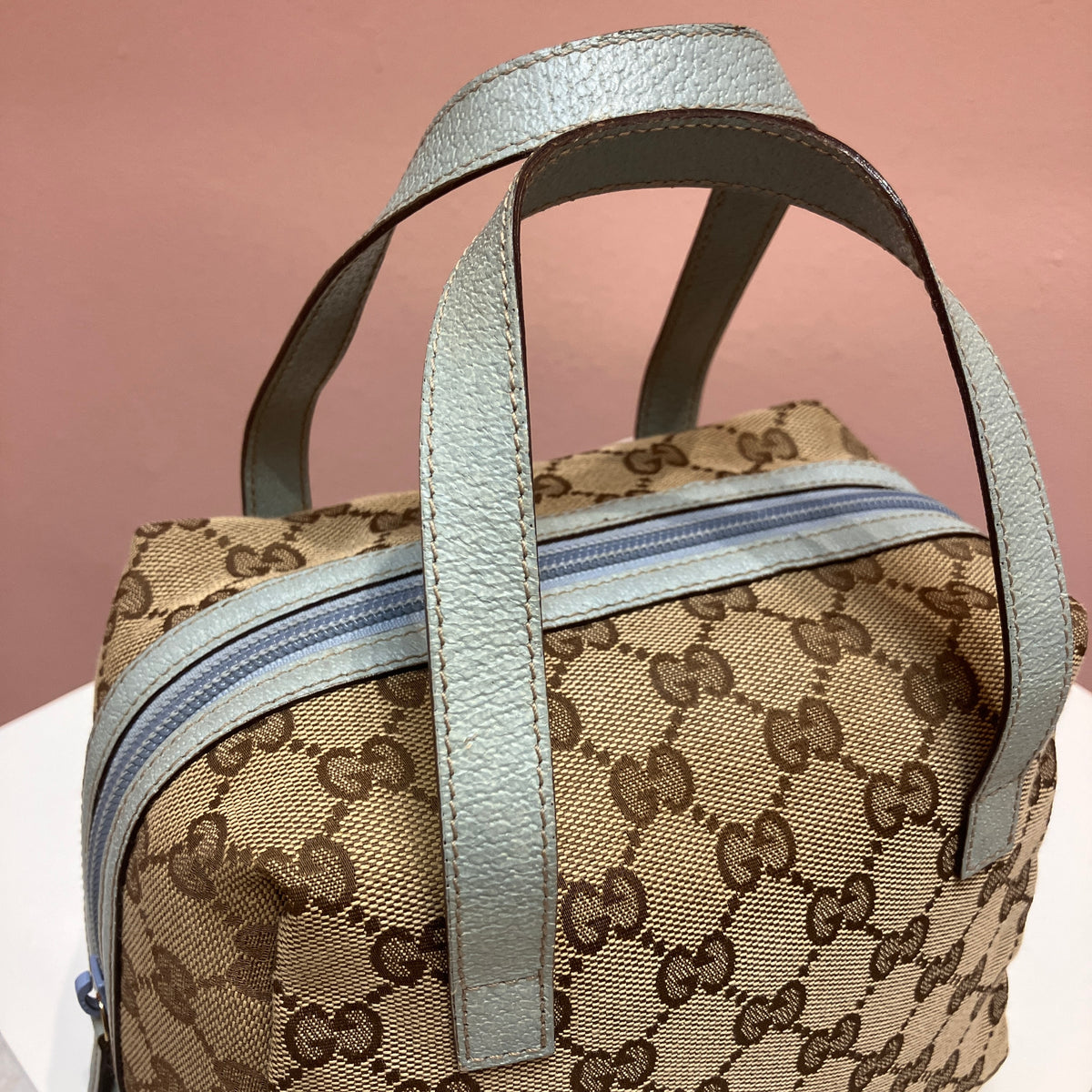 Gucci Vintage GG Canvas Tofu Top Handle Bag