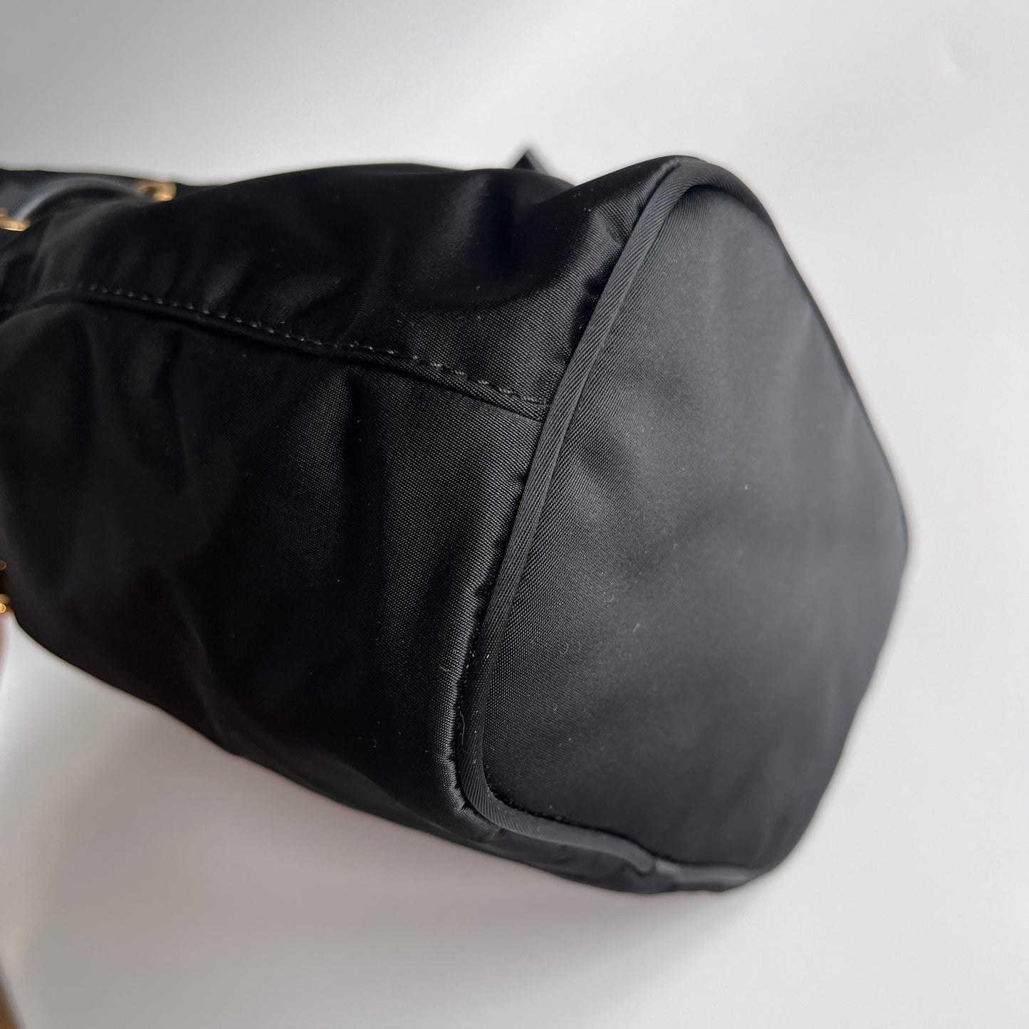 Versace Black Nylon Bucket La Medusa Crossbody Bag