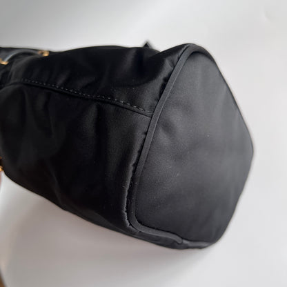 Versace Black Nylon Bucket La Medusa Crossbody Bag