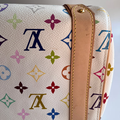 Louis Vuitton x Takashi Murakami White Multicolor Priscilla Handbag