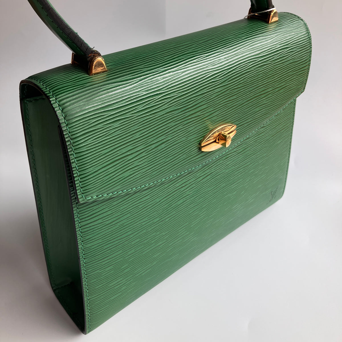 Louis Vuitton Vintage Malesherbes Green Epi Top Handle Bag