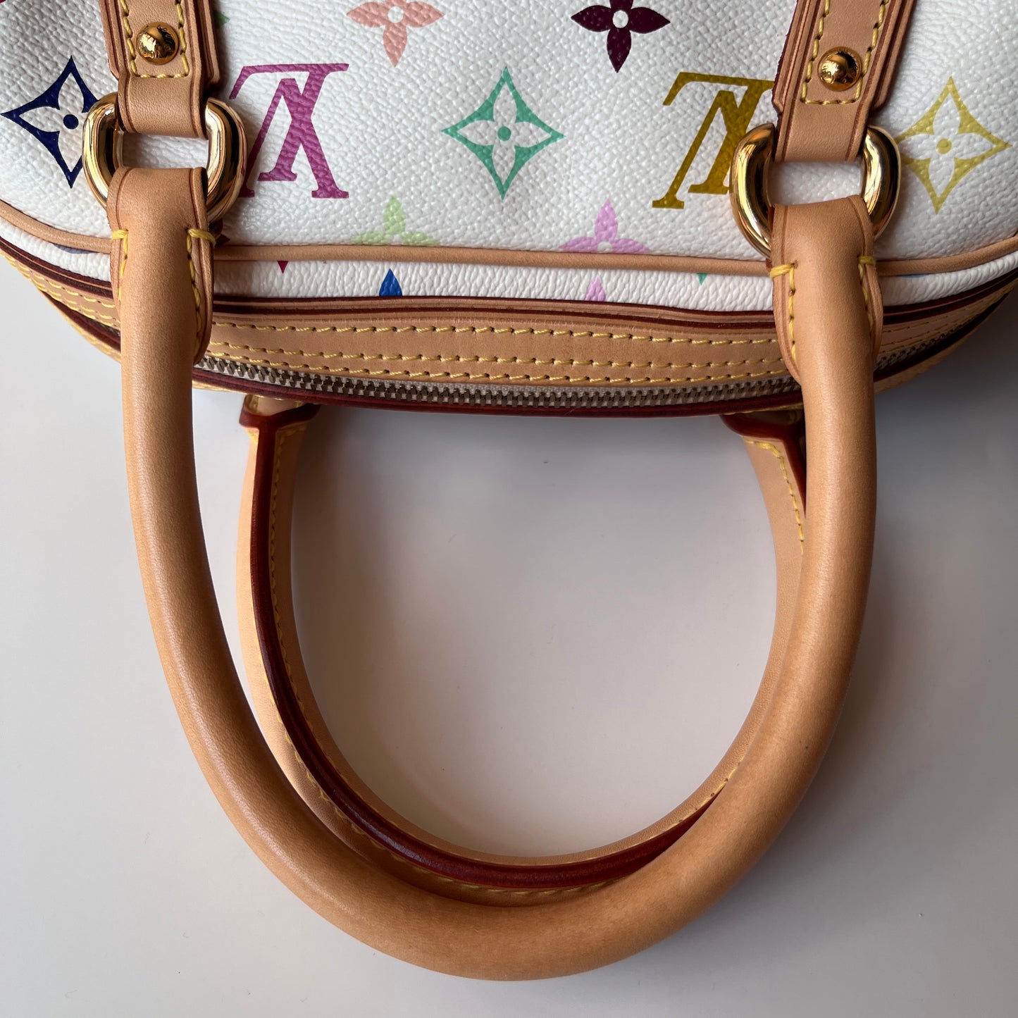 Louis Vuitton x Takashi Murakami White Multicolor Priscilla Handbag