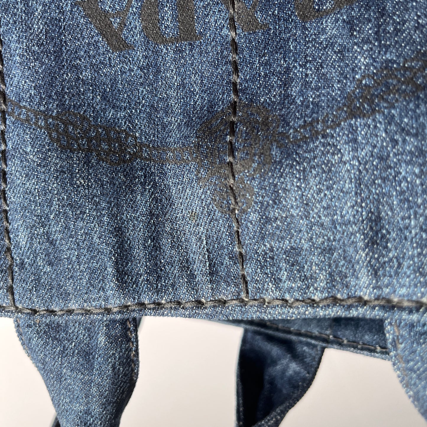 Prada Blue Denim Canapa Top Handle Bag