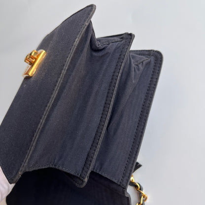 Moschino Vintage Black Nylon Chain Shoulder Bag