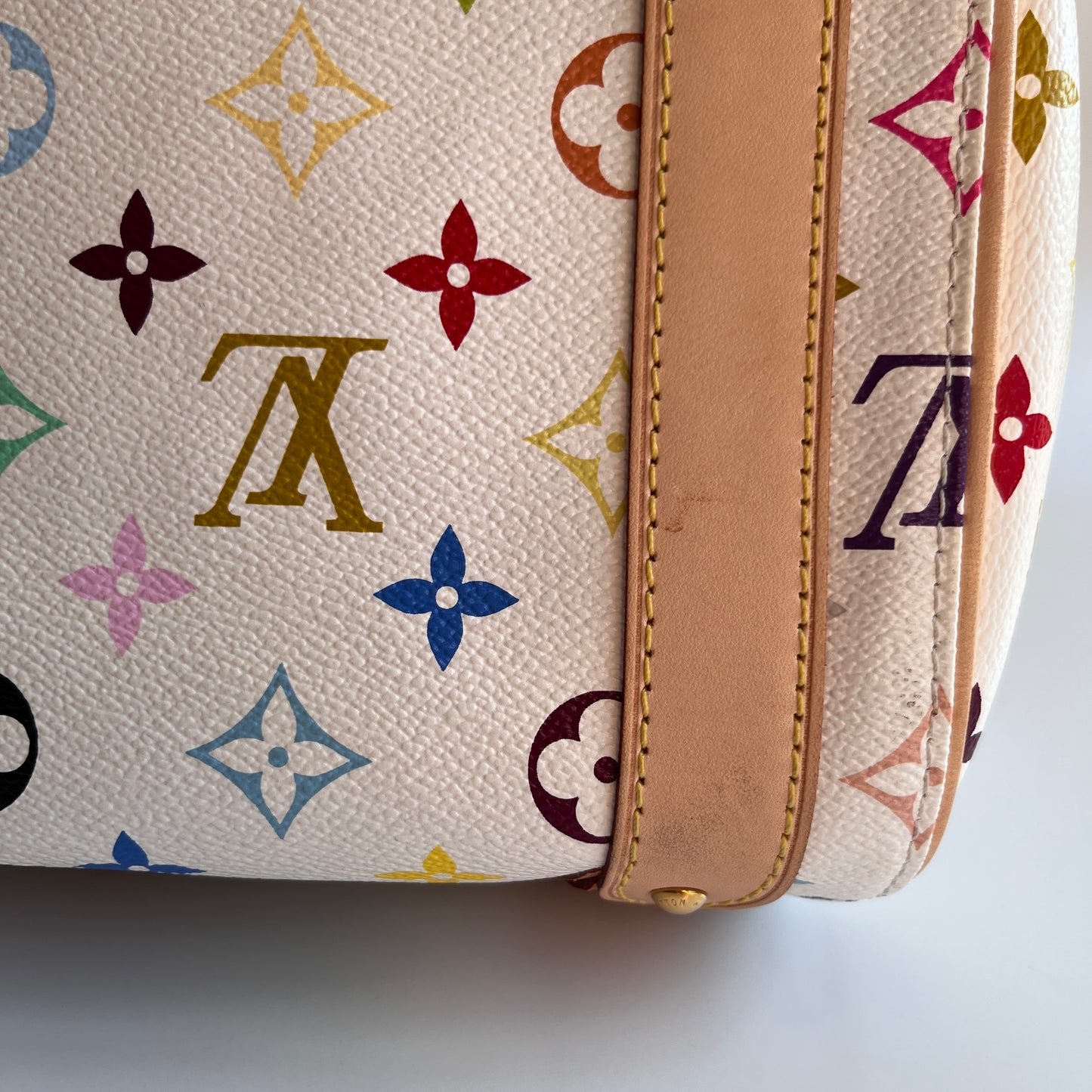Louis Vuitton x Takashi Murakami White Multicolor Priscilla Handbag