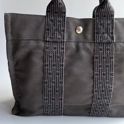 Hermes Herline PM Gray Canvas Tote Bag