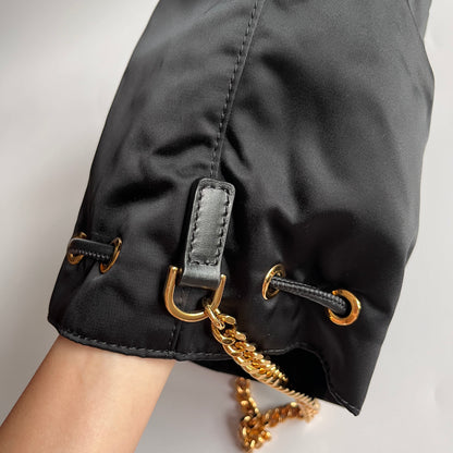 Versace Black Nylon Bucket La Medusa Crossbody Bag