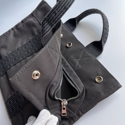 Hermes Herline PM Gray Canvas Tote Bag