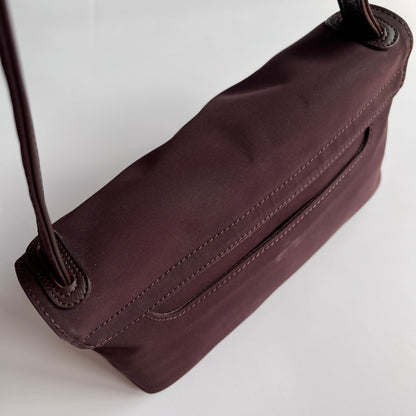 Moschino Vintage Brown Baguette Nylon Shoulder Bag