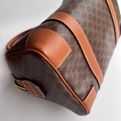 Celine Vintage Macadam Coated Canvas Boston Bag