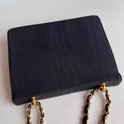 Moschino Vintage Black Nylon Chain Shoulder Bag