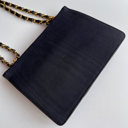 Moschino Vintage Black Nylon Chain Shoulder Bag