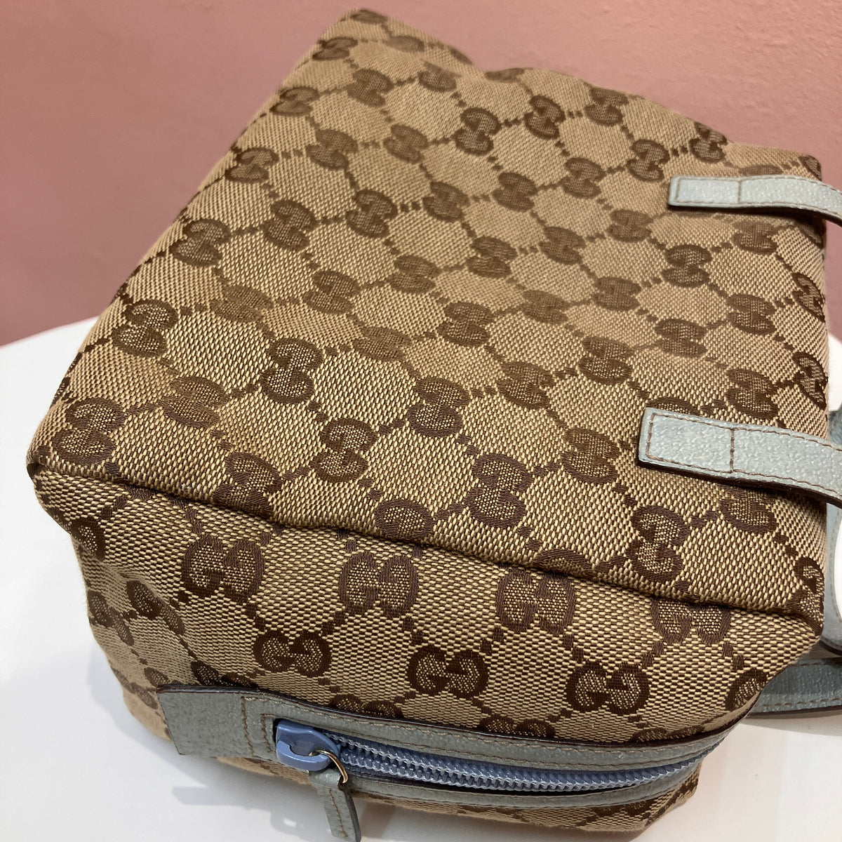 Gucci Vintage GG Canvas Tofu Top Handle Bag