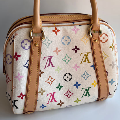 Louis Vuitton x Takashi Murakami White Multicolor Priscilla Handbag