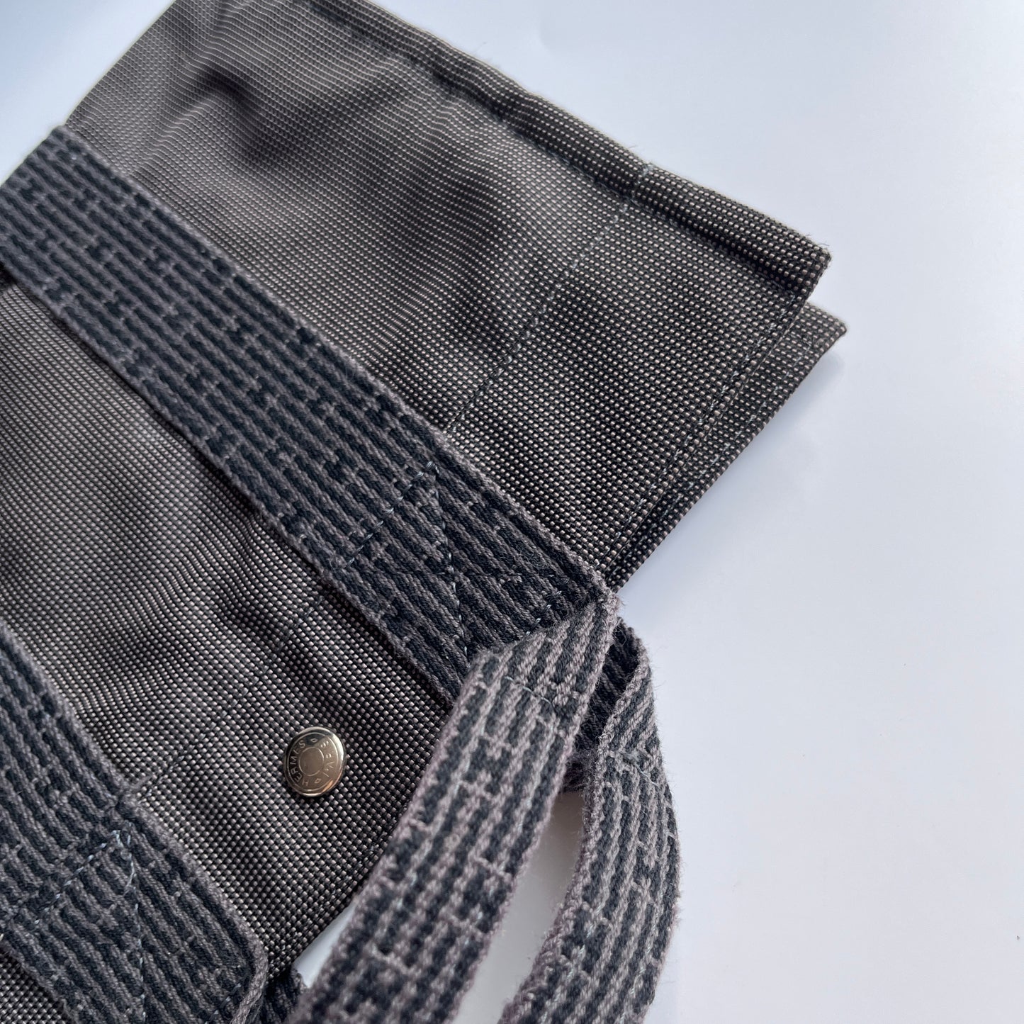Hermes Herline PM Gray Canvas Tote Bag
