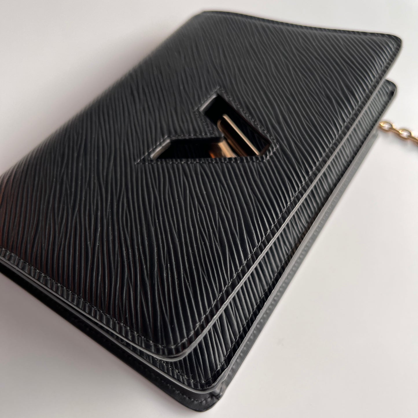 Louis Vuitton Black Epi Twist Wallet on Chain GHW RFID
