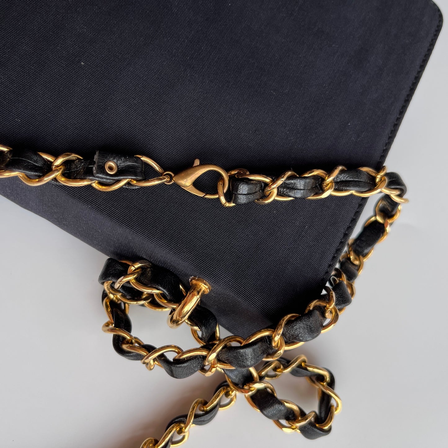Moschino Vintage Black Nylon Chain Shoulder Bag