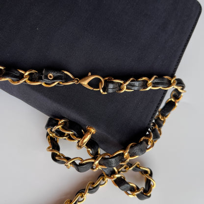 Moschino Vintage Black Nylon Chain Shoulder Bag