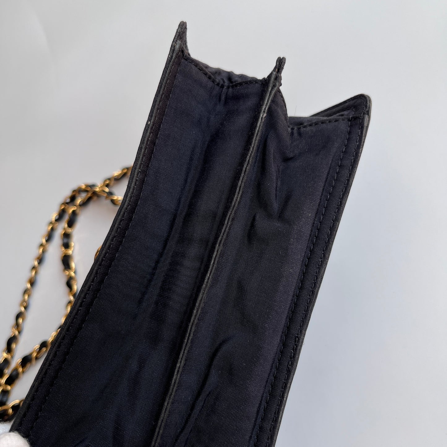 Moschino Vintage Black Nylon Chain Shoulder Bag