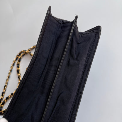 Moschino Vintage Black Nylon Chain Shoulder Bag