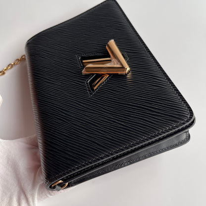 Louis Vuitton Black Epi Twist Wallet on Chain GHW RFID