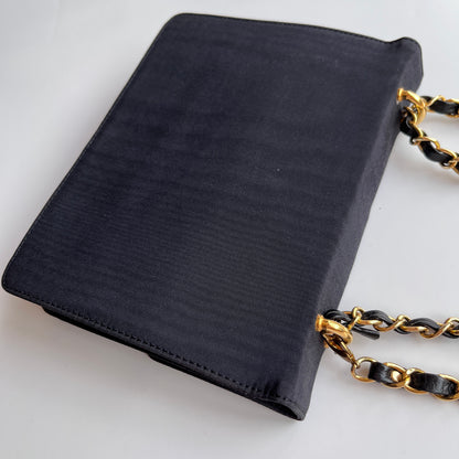 Moschino Vintage Black Nylon Chain Shoulder Bag