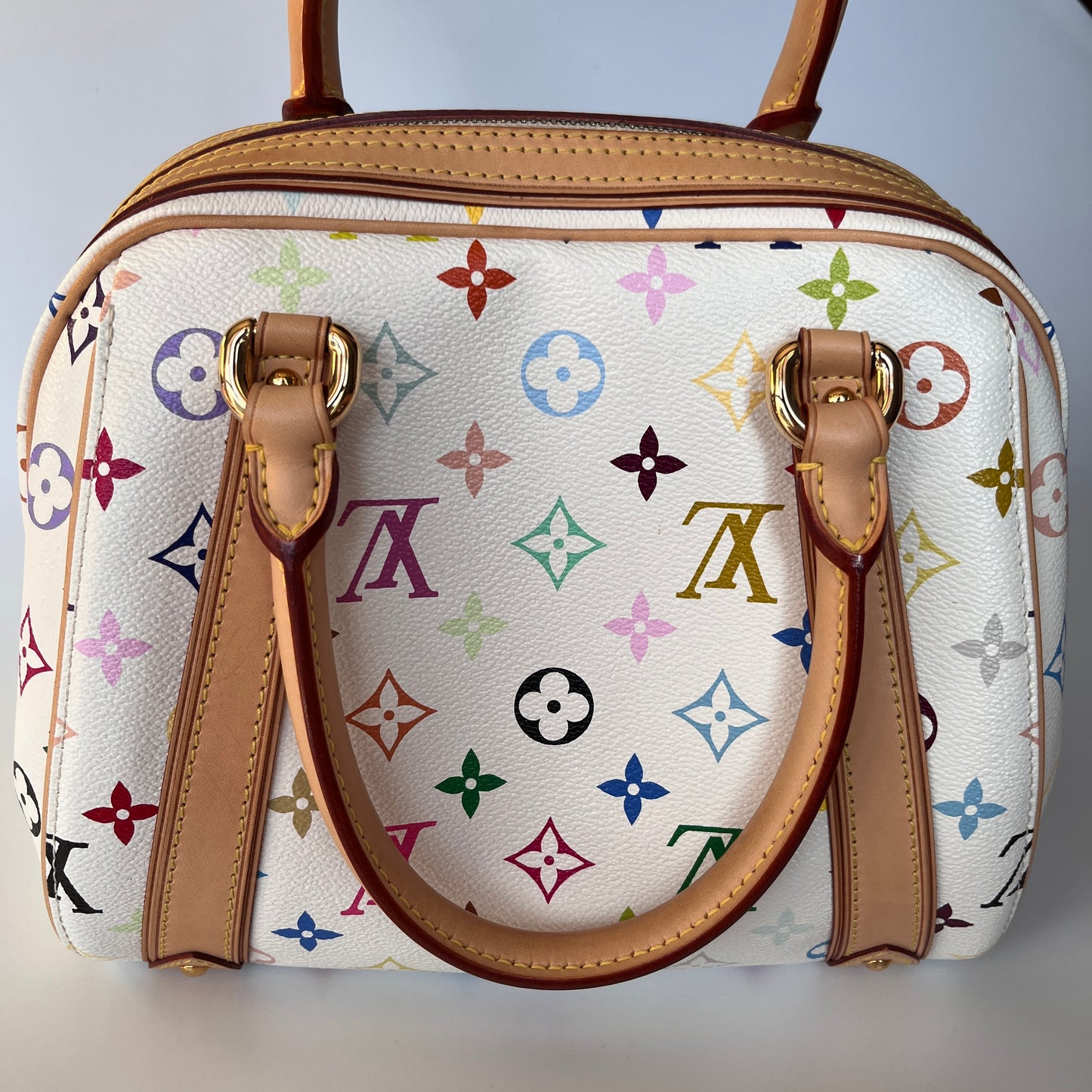 Louis Vuitton x Takashi Murakami White Multicolor Priscilla Handbag