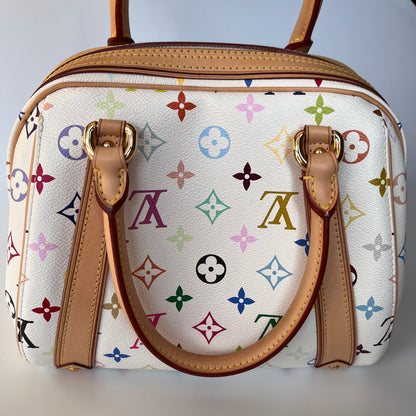 Louis Vuitton x Takashi Murakami White Multicolor Priscilla Handbag