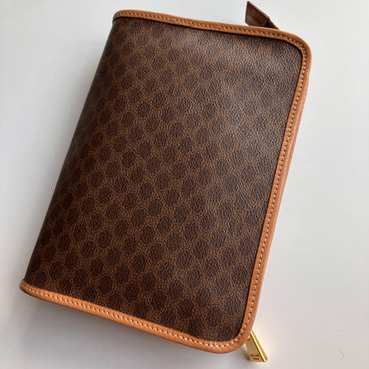 Celine Vintage Macadame Coated Canvas Clutch