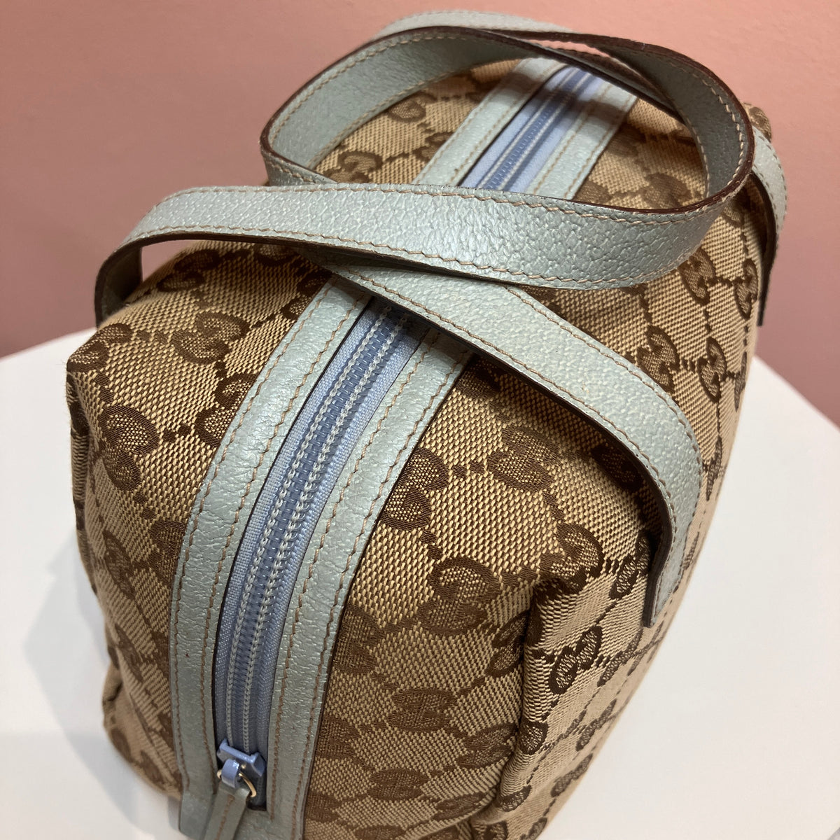 Gucci Vintage GG Canvas Tofu Top Handle Bag